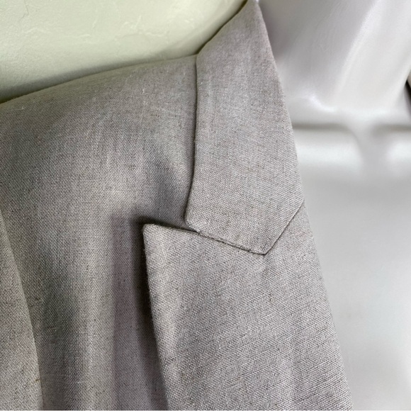 Zara Light Tan Linen Women's Oversized Blazer Size M - Picture 4 of 15